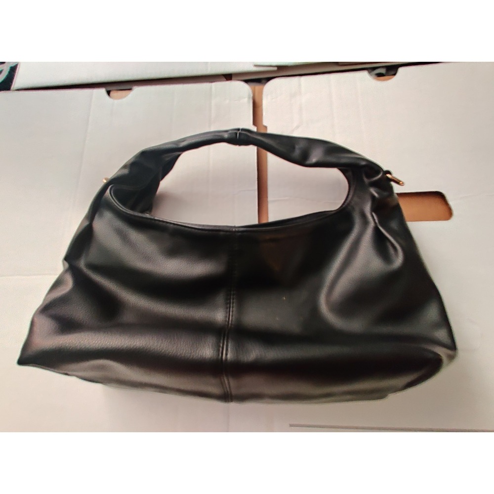 Violet Ray Black Minnie Mouse Crescent Shoulder Bag Magnetic Closure
